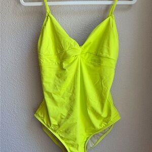 Neon Yellow J. Crew One-Piece Swimsuit